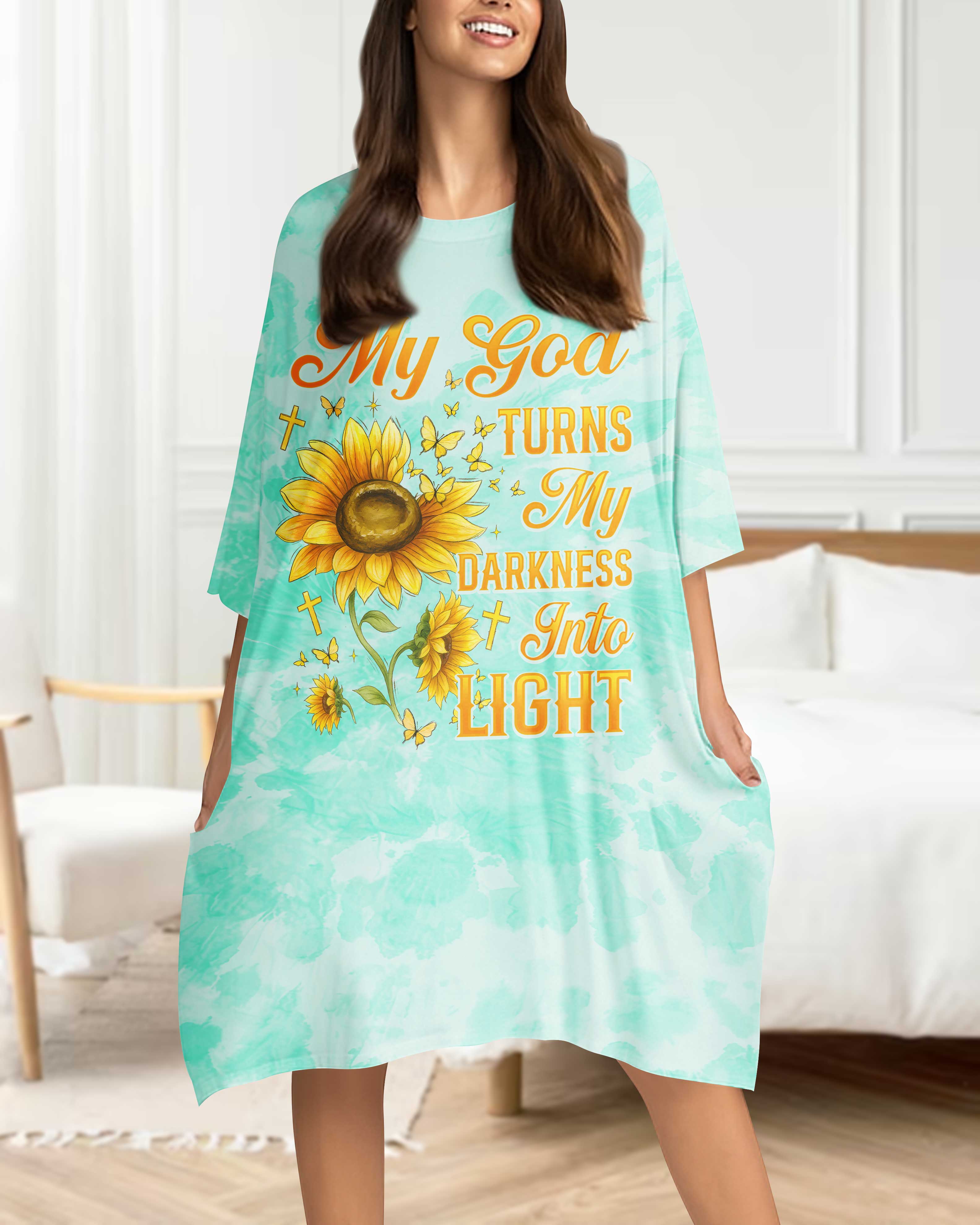 My God Turns My Darkness Into Light Sleep Tee