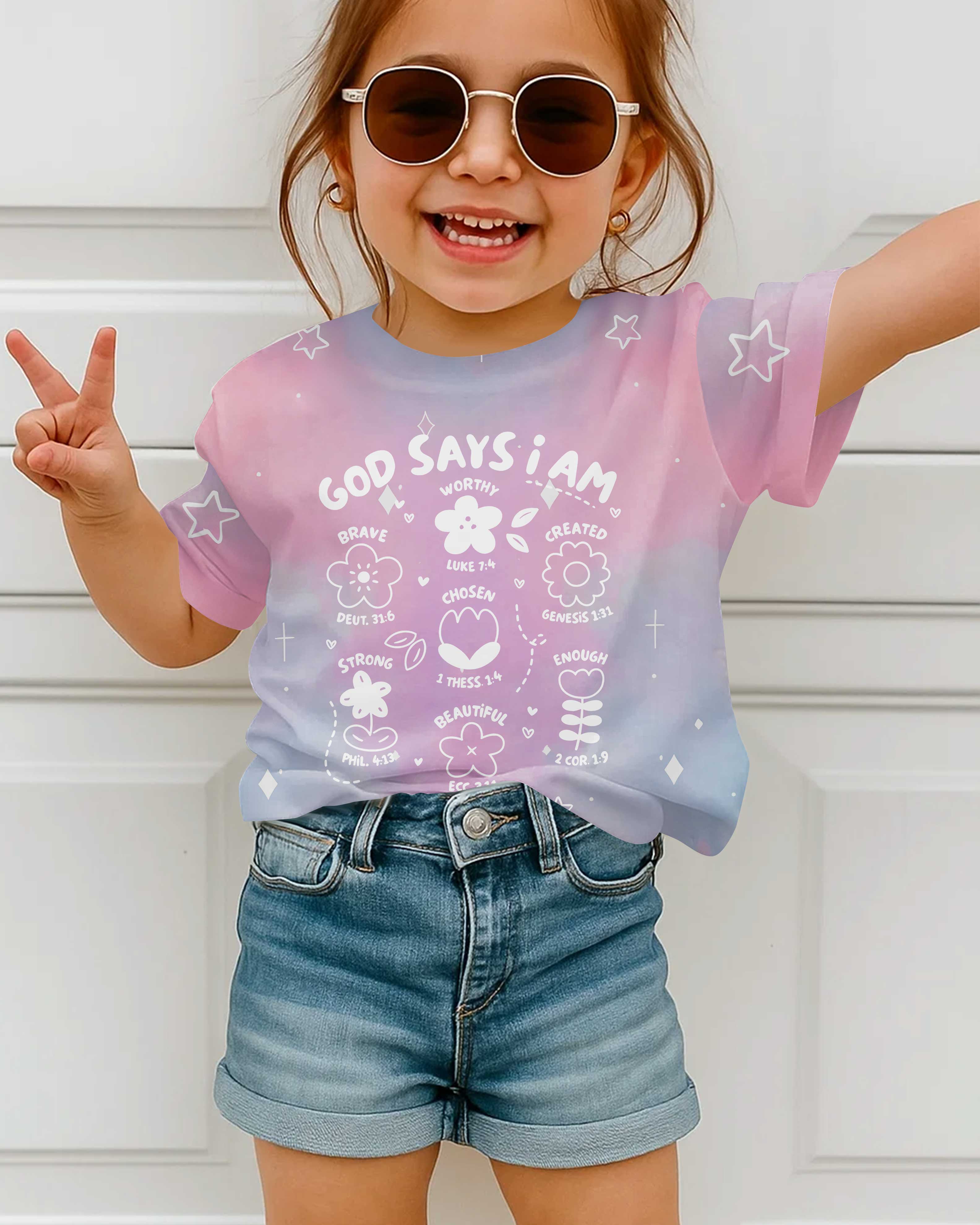 God Says I Am All Over Print T-Shirt Kid