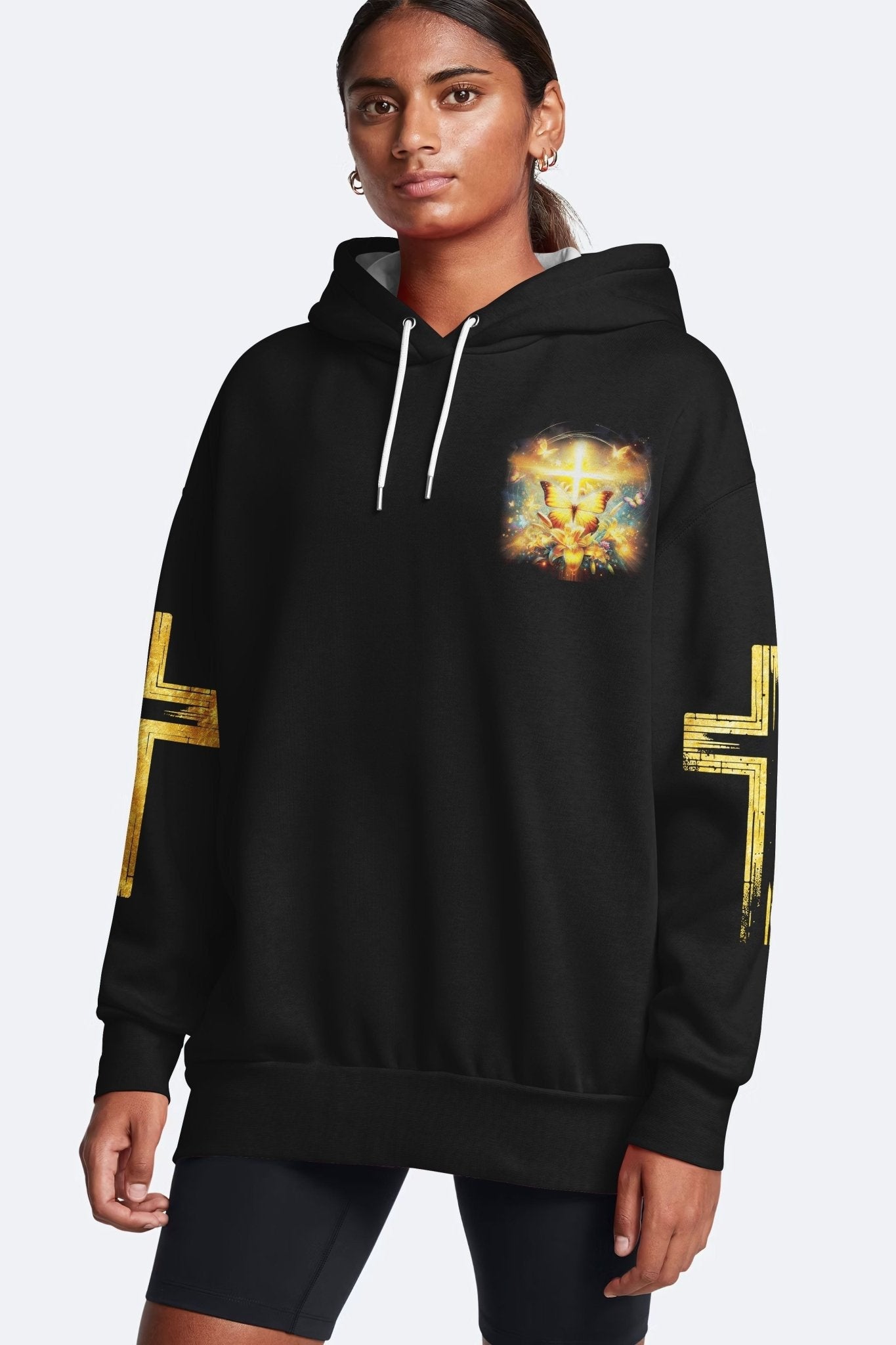 God Steps In Miracles Happen All Over Print Hoodie