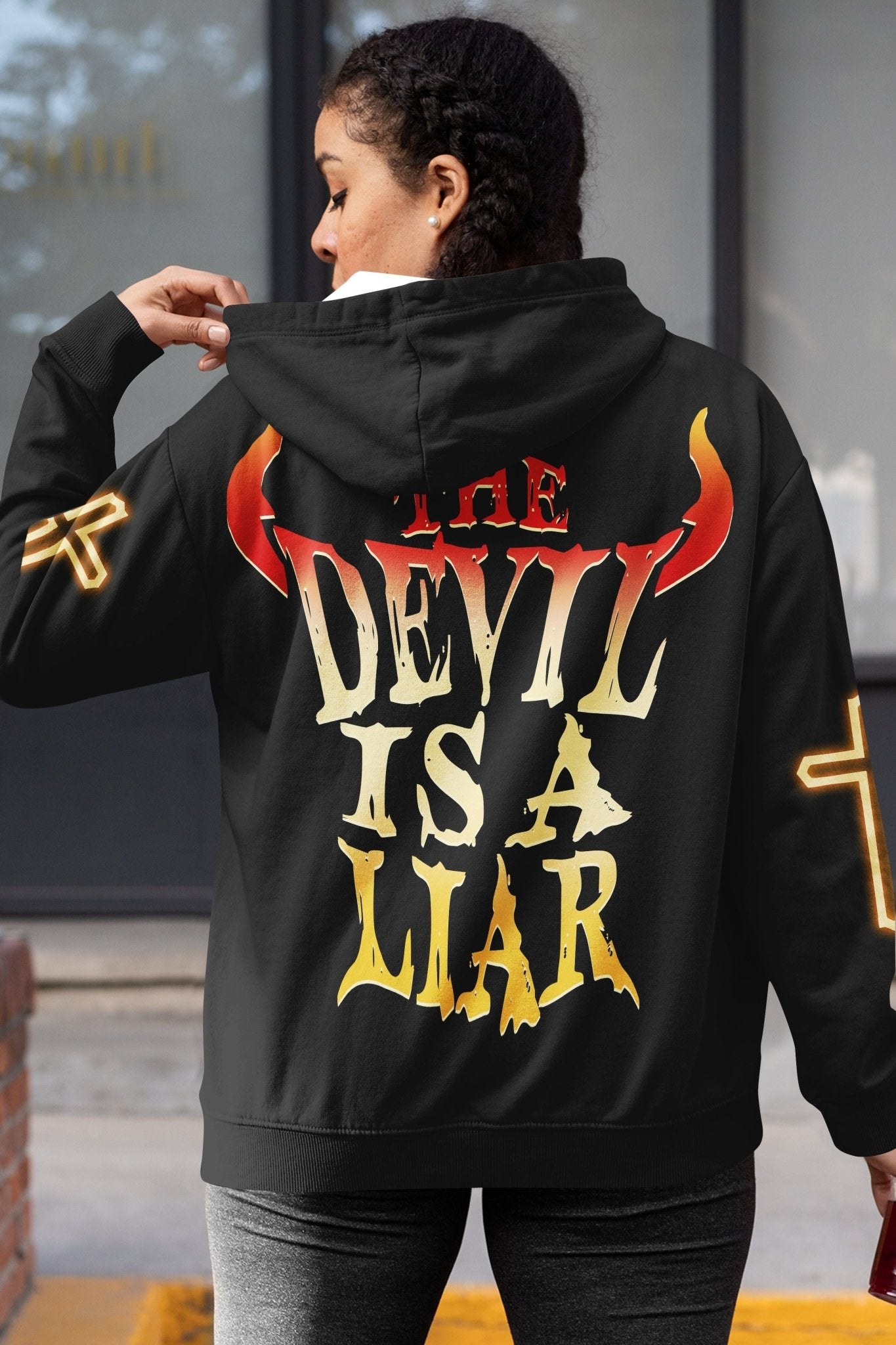 The Devil Is A Liar All Over Print Zip Hoodie