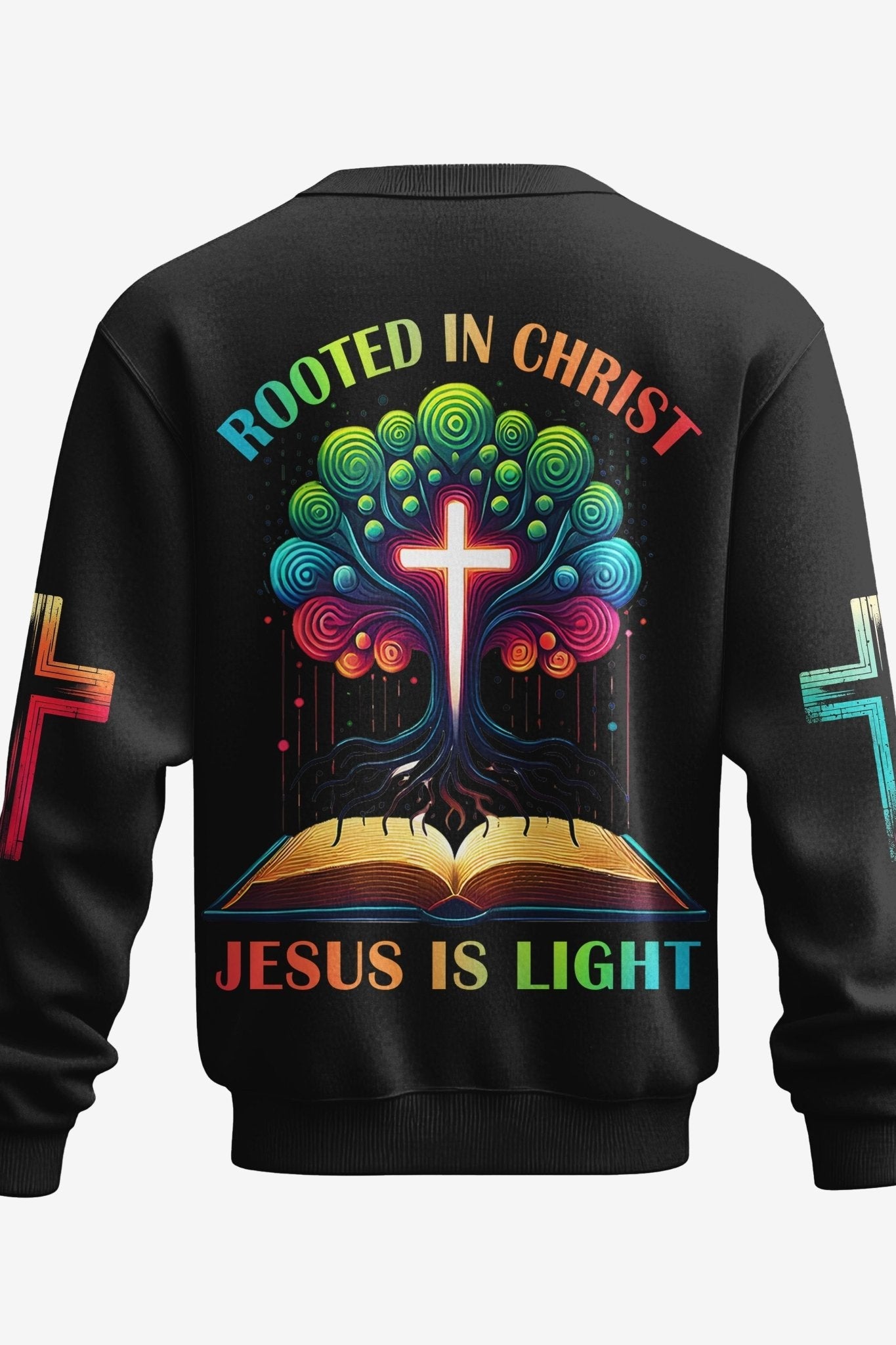 Rooted In Christ Jesus Is Light All Over Print Sweater