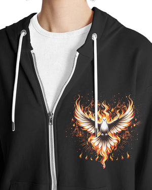 Baptized In Fire All Over Print Zip Hoodie