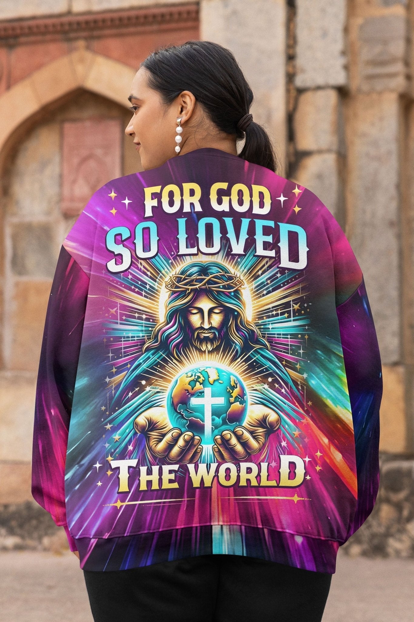 For God So Loved The World All Over Print Sweater