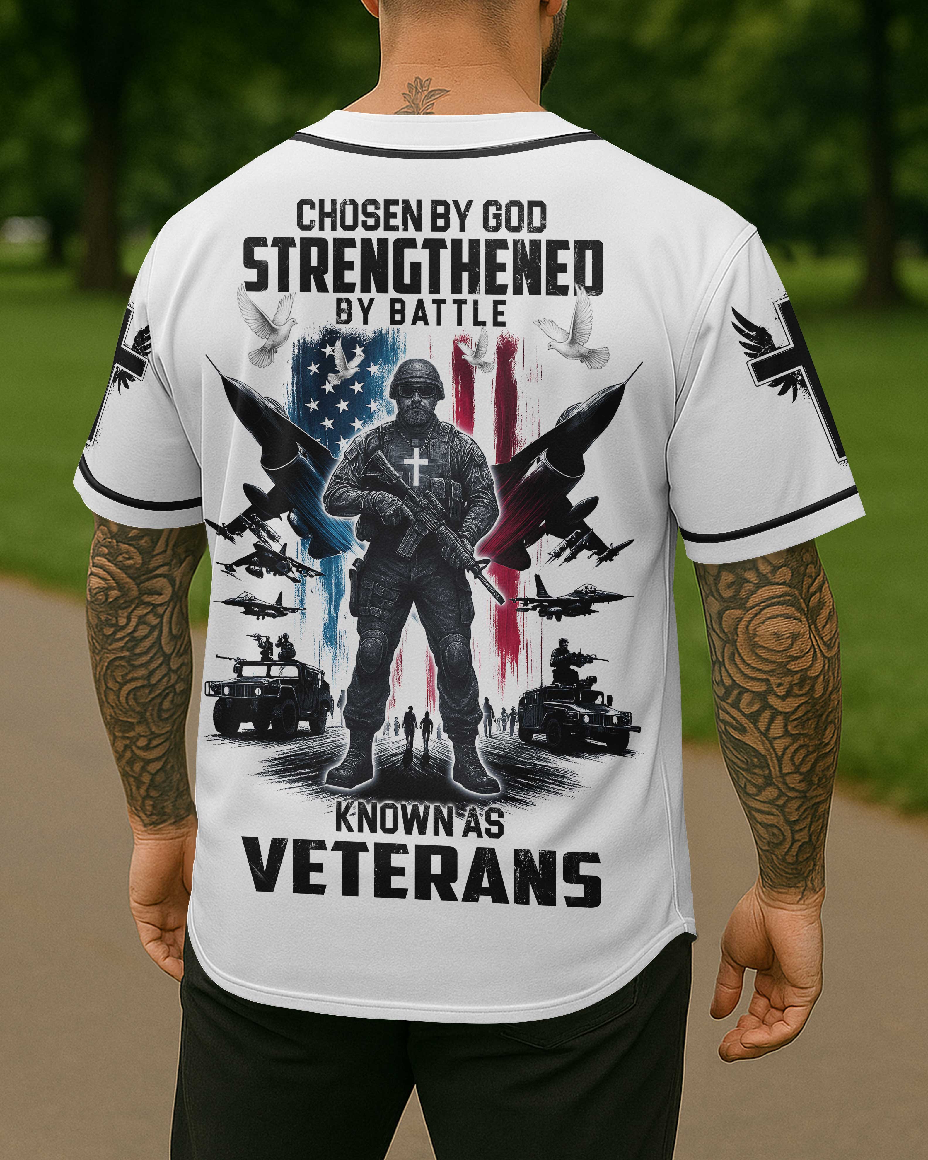 Chosen By God Strengthened By Battle Jersey