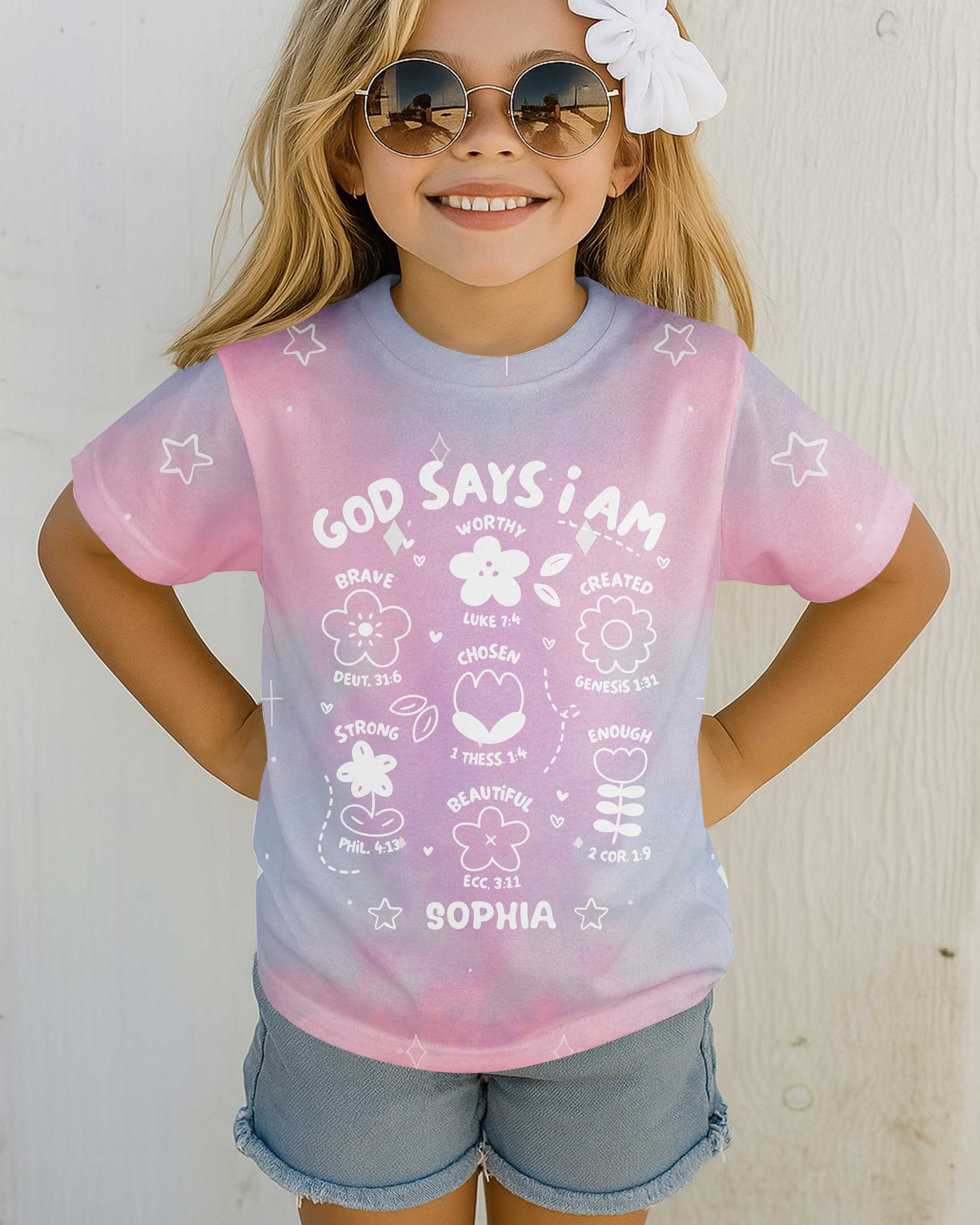 God Says I Am All Over Print T-Shirt Kid
