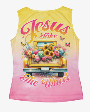 Jesus Take The Wheel All Over Print V-neck Tank Top