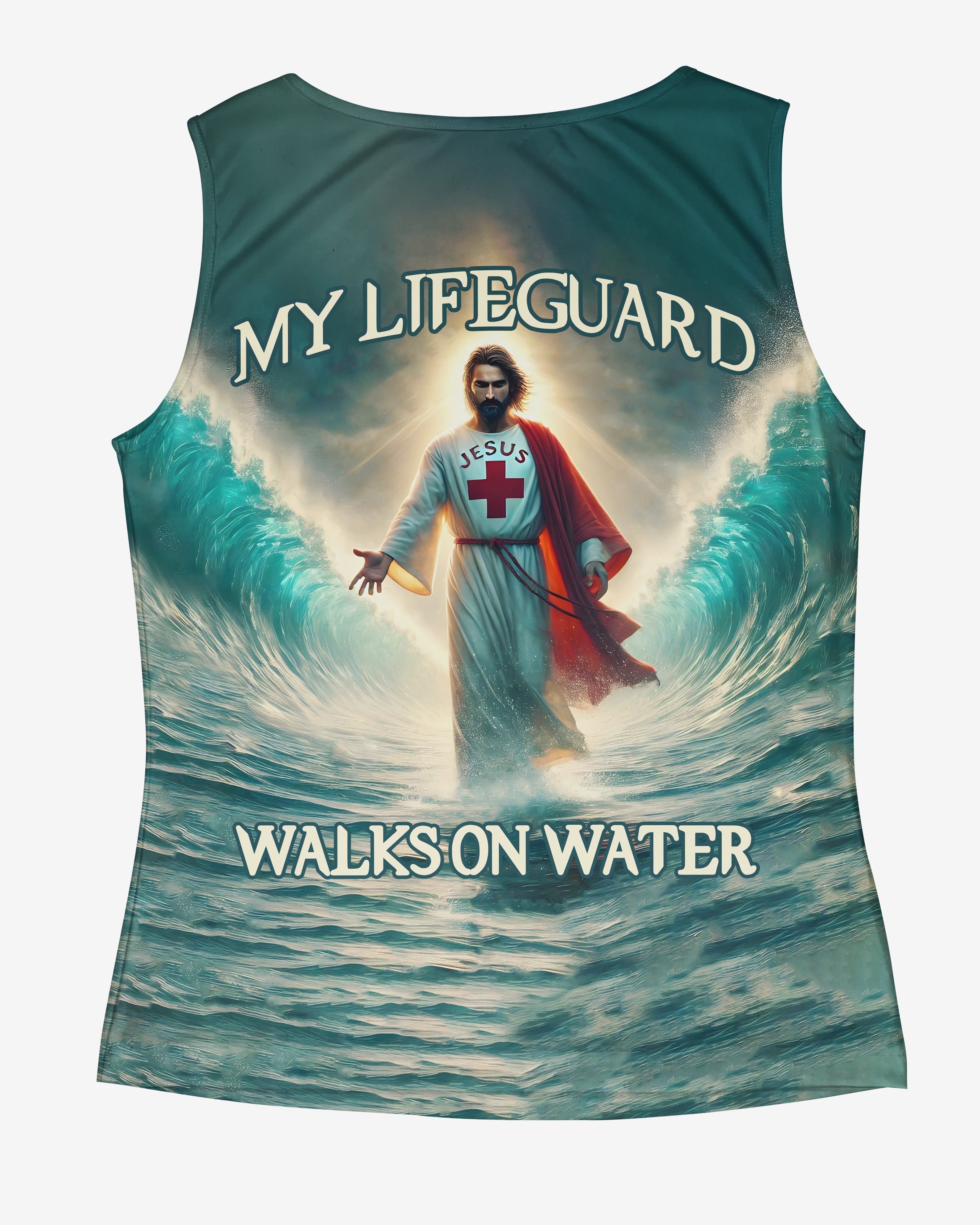 My Lifeguard Walks On Water All Over Print V-neck Tank Top