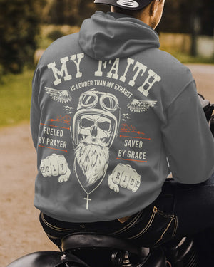My Faith Is Louder Than My Exhaust All Over Print Hoodie