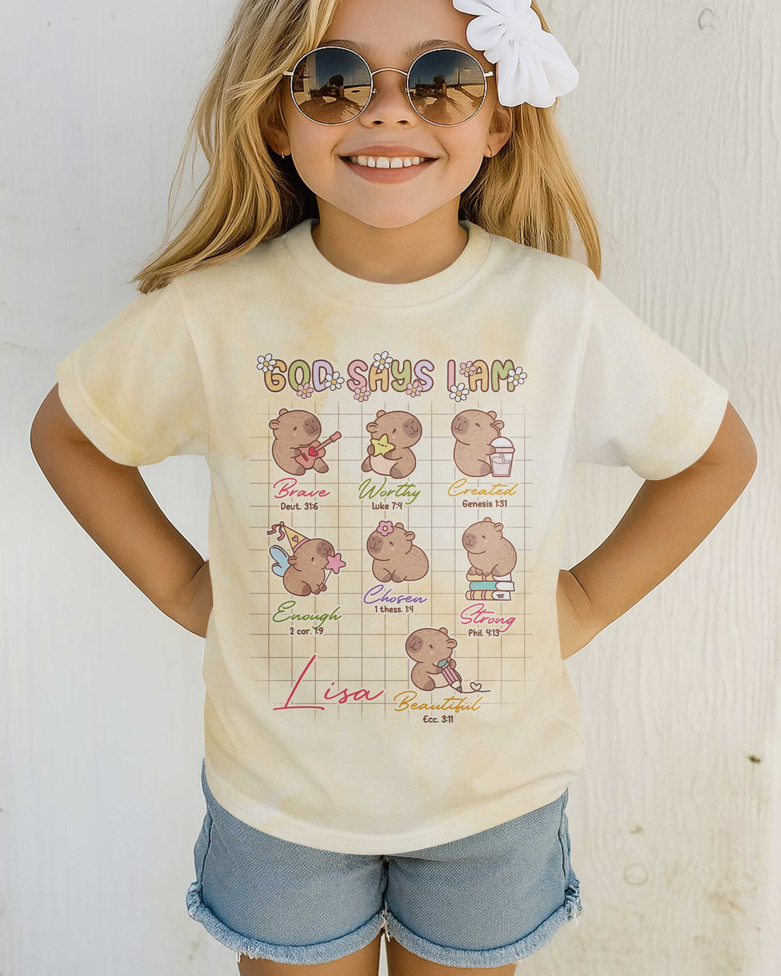 God Says I Am Cute Capybara All Over Print T-Shirt