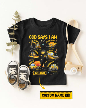 God Says I Am Boys Truck T-Shirt Kid