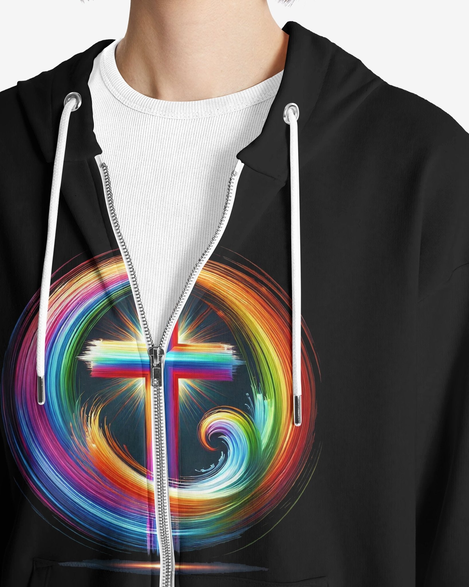 Rooted In Christ Jesus Is Light All Over Print Zip Hoodie