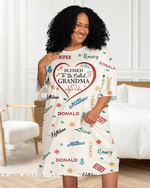 Blessed To Be Called Grandma All Over Print Sleep Tee