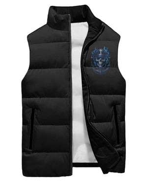 When Army Strong Isn't Enough God Sent U.S. Navy All Over Print Sleeveless Puffer Jacket