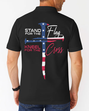 Stand For The Flag Kneel For The Cross Polo Shirt