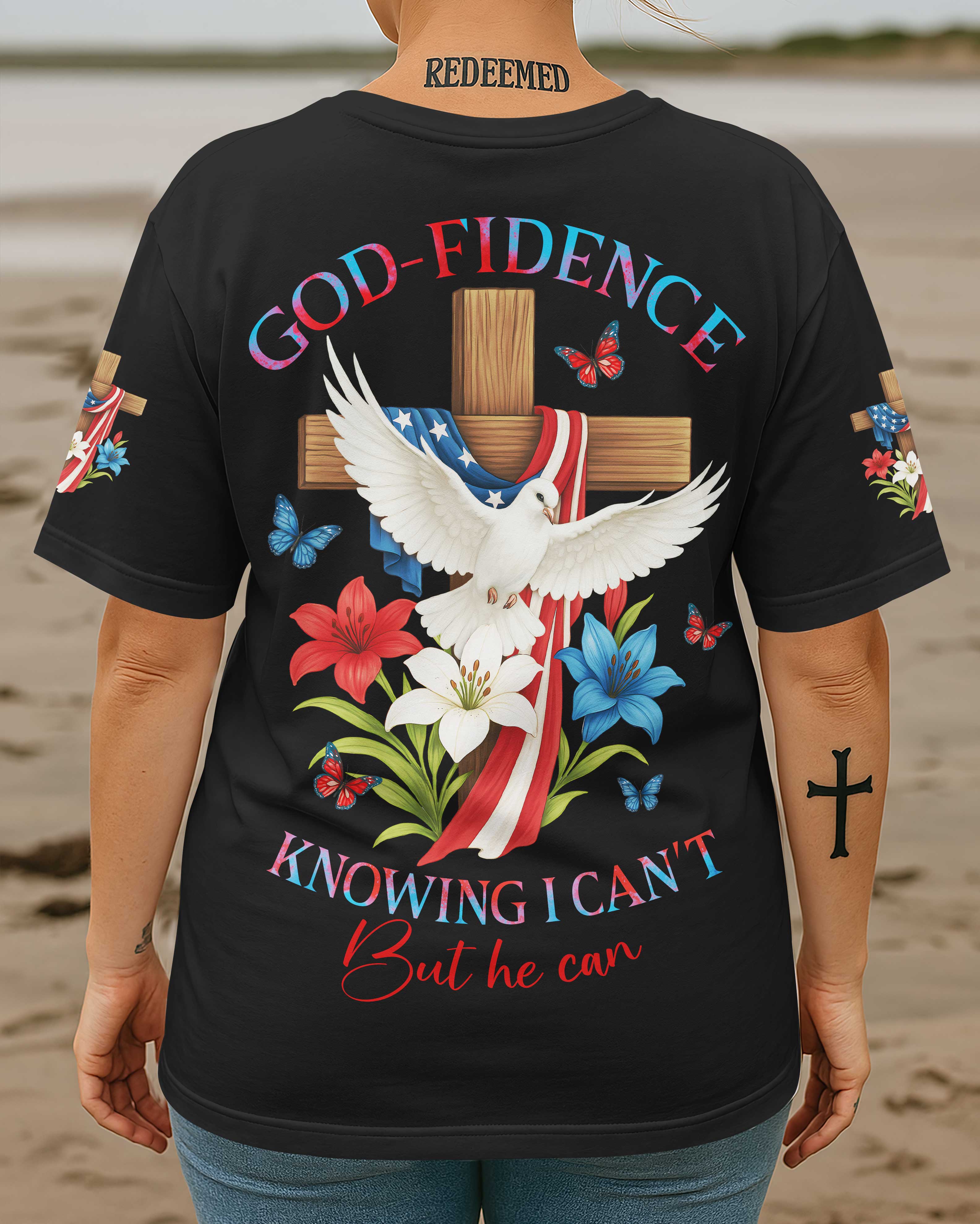 God-Fidence Knowing I Can't But He Can T-Shirt