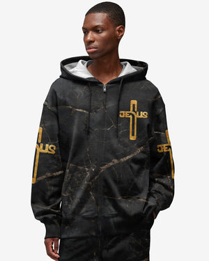 Death Could Not Hold Him All Over Print Zip Hoodie