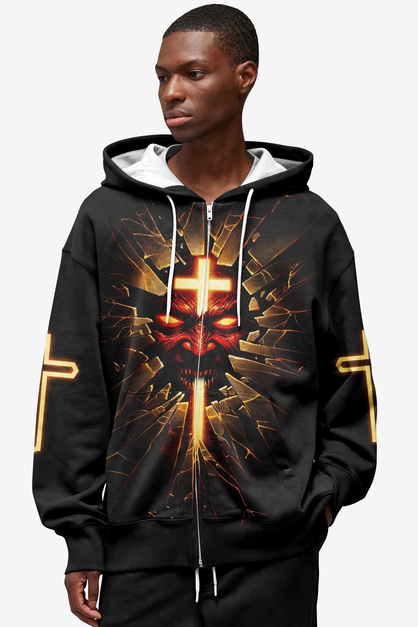 The Devil Is A Liar All Over Print Zip Hoodie