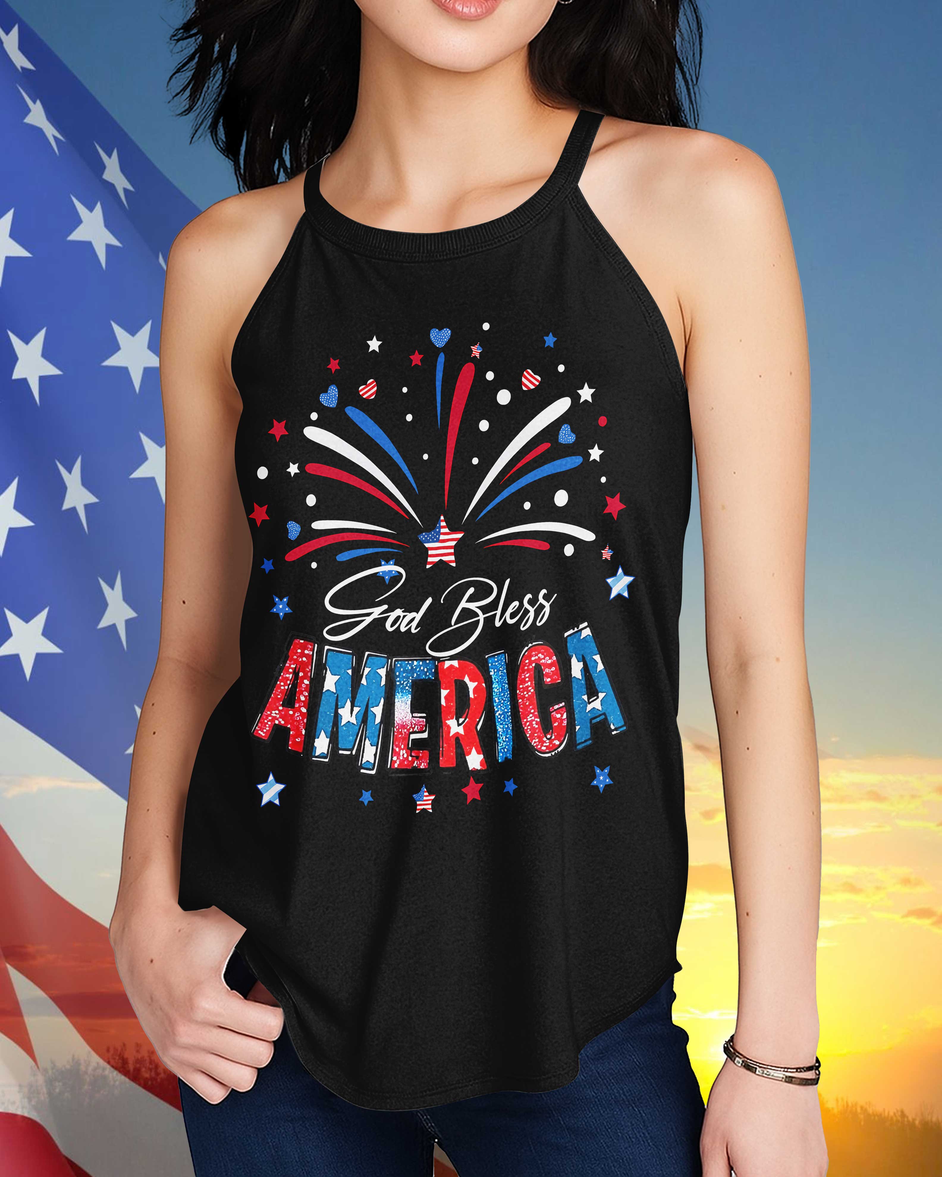 God Bless America Rocker Tank Top