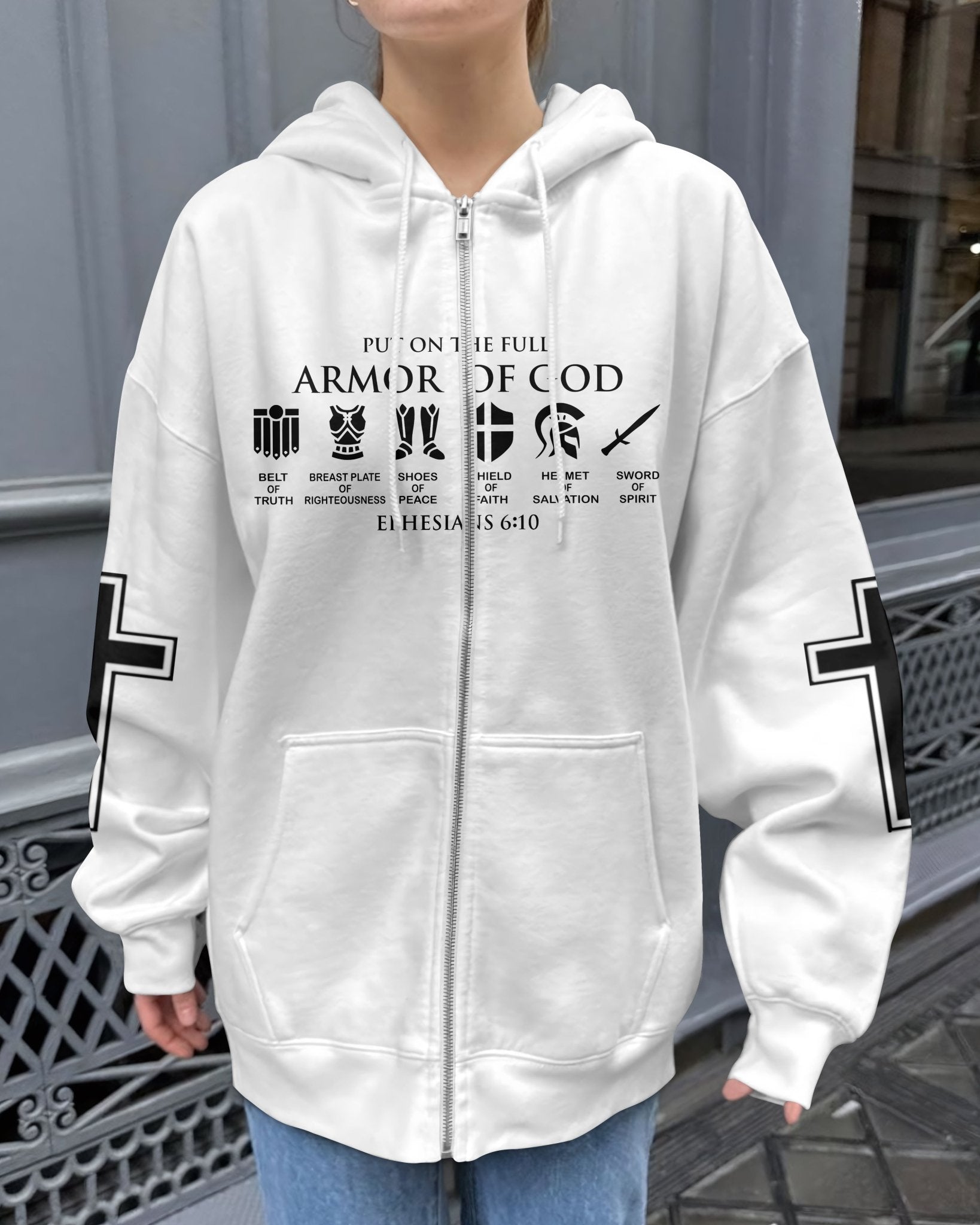 My Soul Is Protected By The Armor Of God All Over Print Zip Hoodie