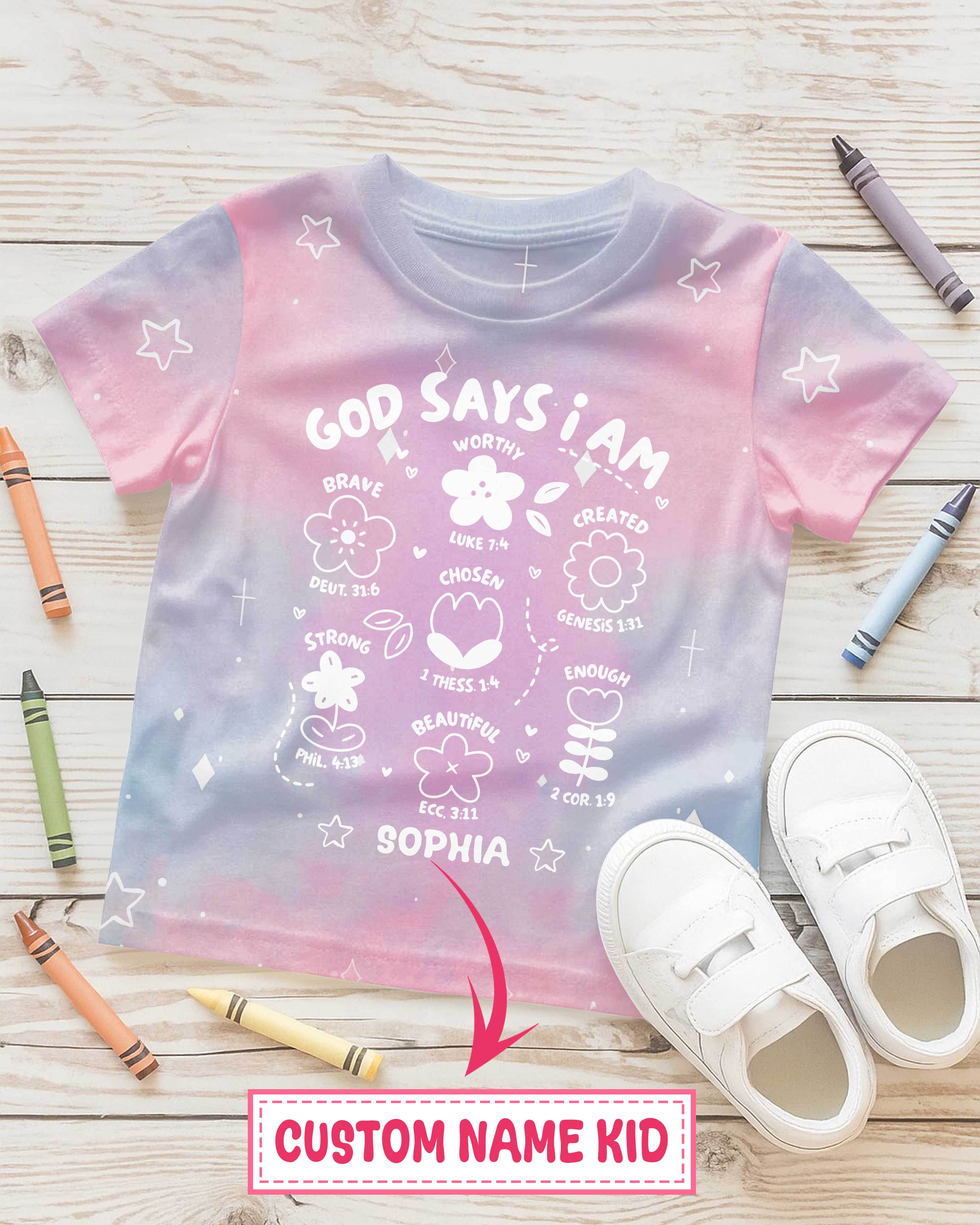 God Says I Am All Over Print T-Shirt Kid