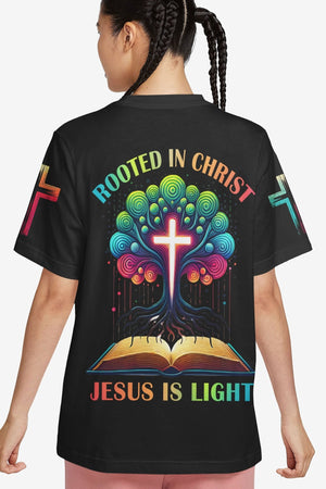 Rooted In Christ Jesus Is Light All Over Print T-shirt