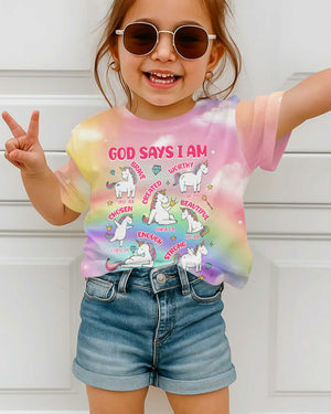 God Says I Am All Over Print T-Shirt Kid