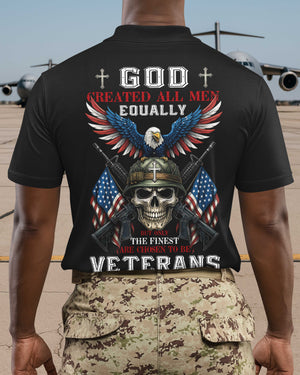 God Created All Men Equally But Only The Finest Are Chosen To Be Veterans All Over Print Polo