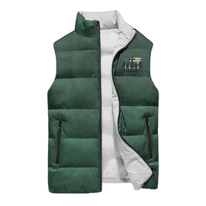 Behind Every Strong Veteran There Is An Even Stronger Family Who Stands By Them Supports And Prays For Them And God Who Strengthens Them All Over Print Sleeveless Puffer Jacket