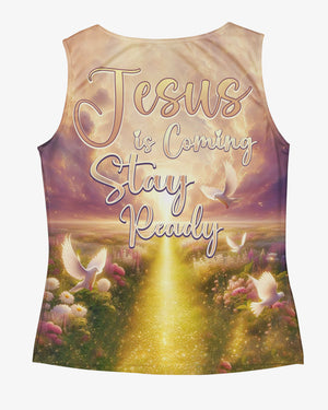 Jesus Is Coming Stay Ready All Over Print V-neck Tank Top