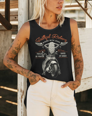 Faithful Riders Cut Out Wrap Back Tank Top