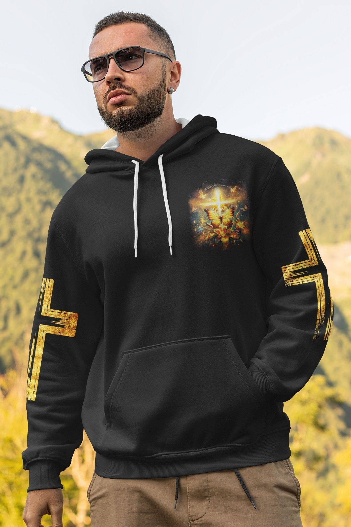 God Steps In Miracles Happen All Over Print Hoodie