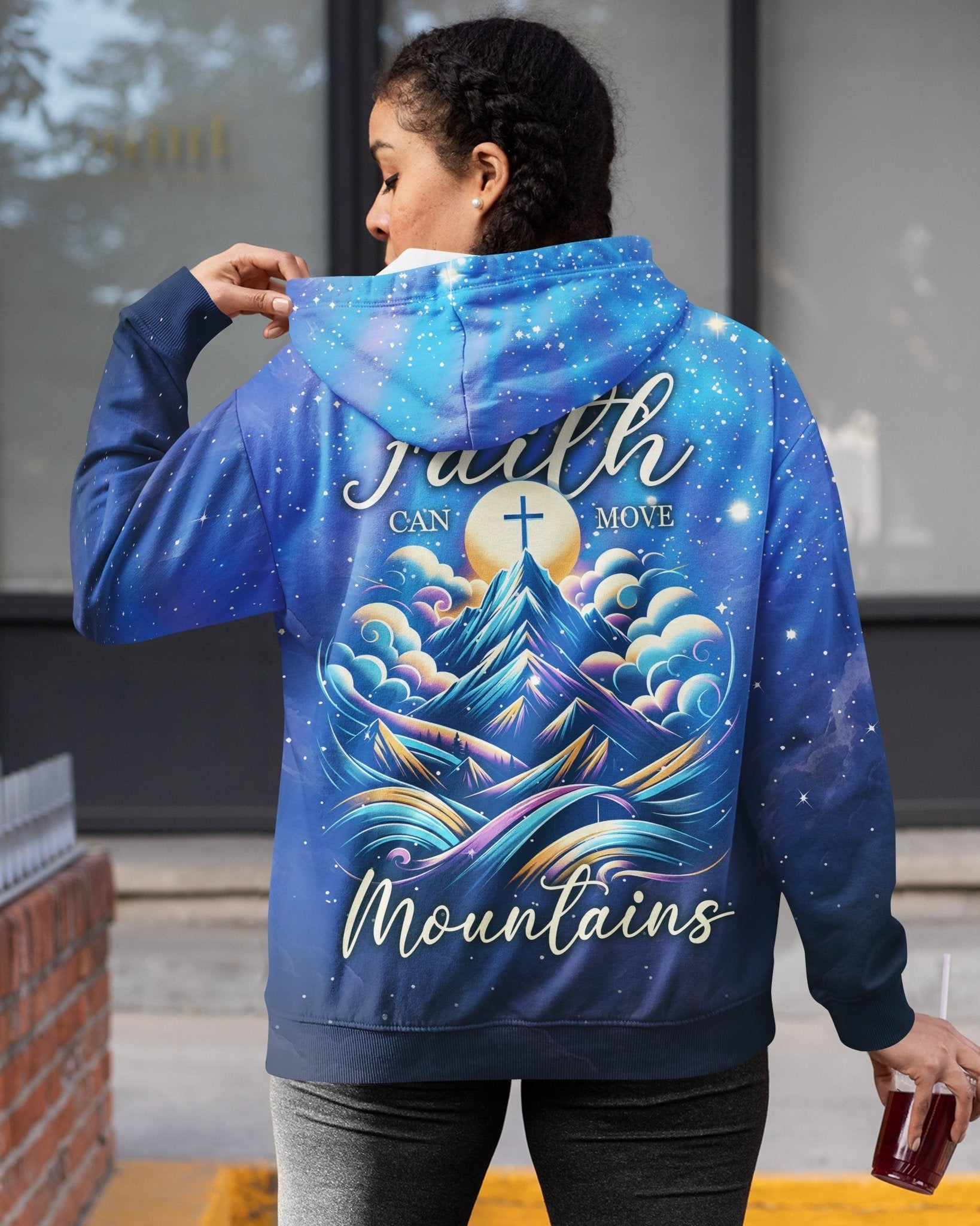 Faith Can Move Mountains All Over Print Zip Hoodie