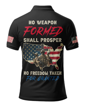 No Weapon Formed Shall Prosper All Over Print Polo