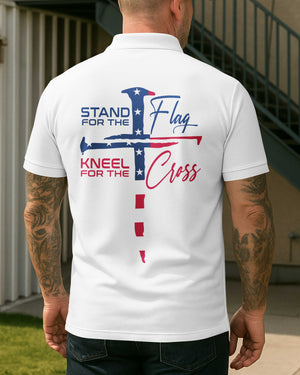 Stand For The Flag Kneel For The Cross Polo Shirt