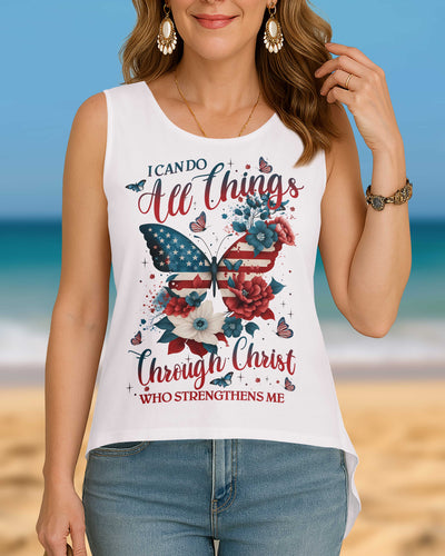 I Can Do All Things Through Christ All Over Print Cut Out Wrap Back Tank Top