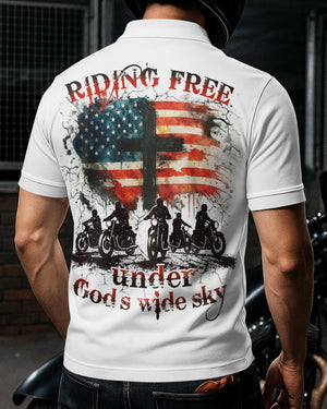 Riding Free Under God's Wide Sky All Over Print Polo