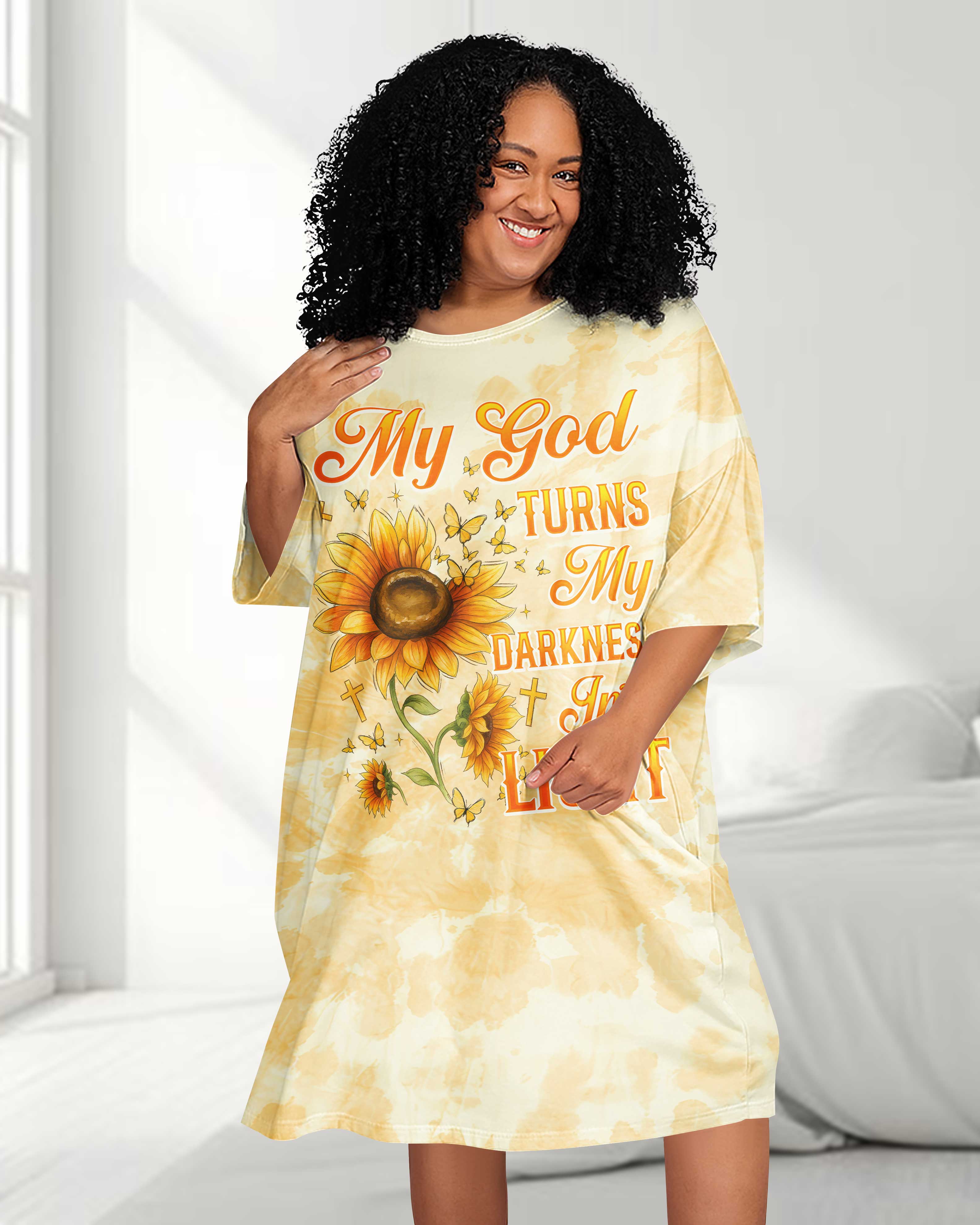 My God Turns My Darkness Into Light Sleep Tee