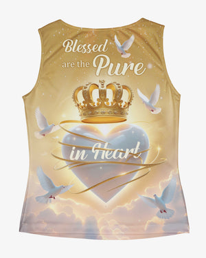 Blessed Are The Pure In Heart All Over Print V-neck Tank Top