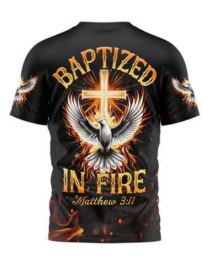 Baptized In Fire Matthew 3:11 All Over Print T-shirt