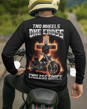 Two Wheels One Cross Endless Grace All Over Print Sweater