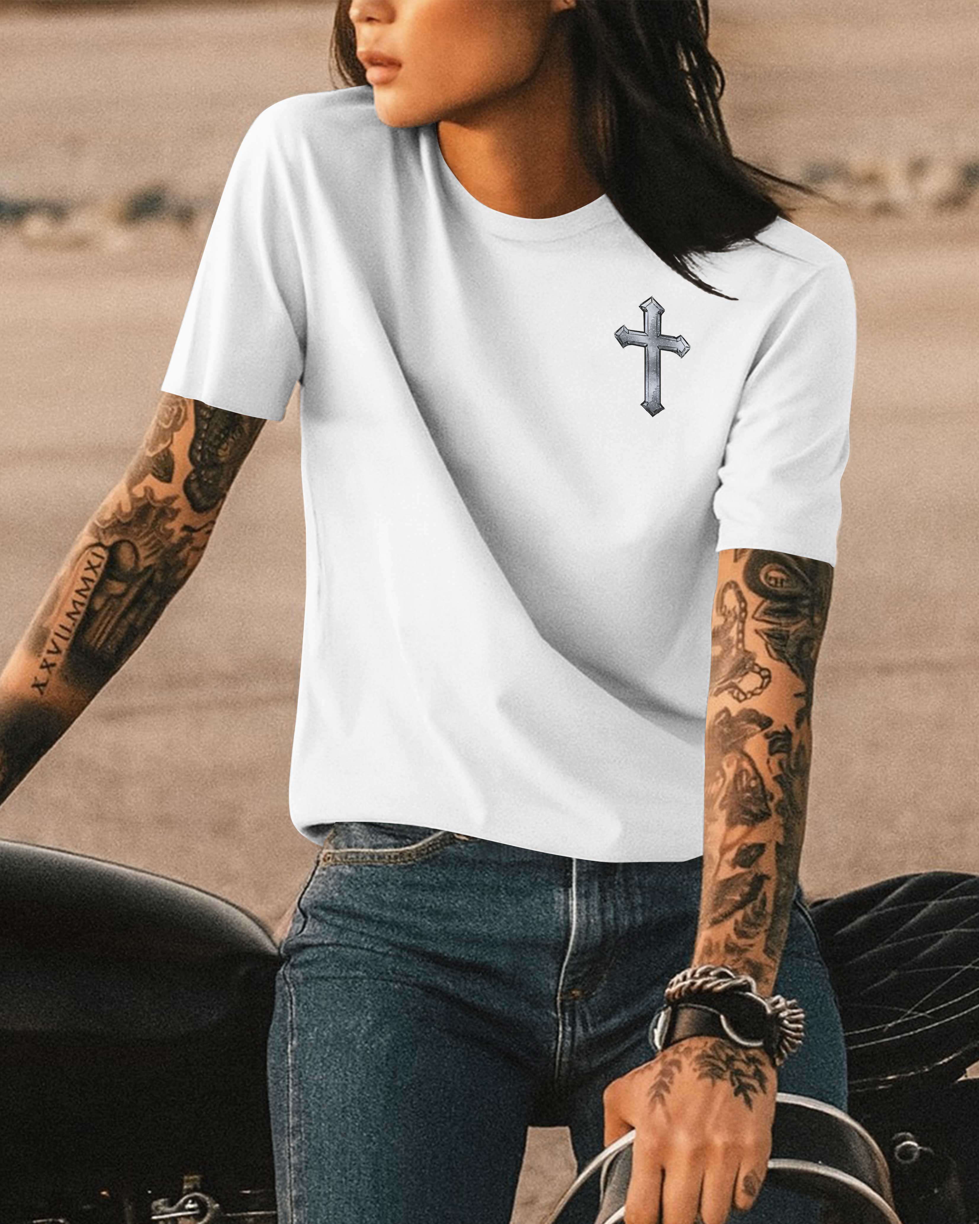 She Don't Just Ride She Soars With Angels All Over Print T-Shirt