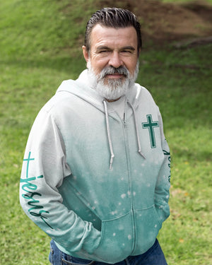 Jesus Is My Living Hope All Over Print Zip Hoodie