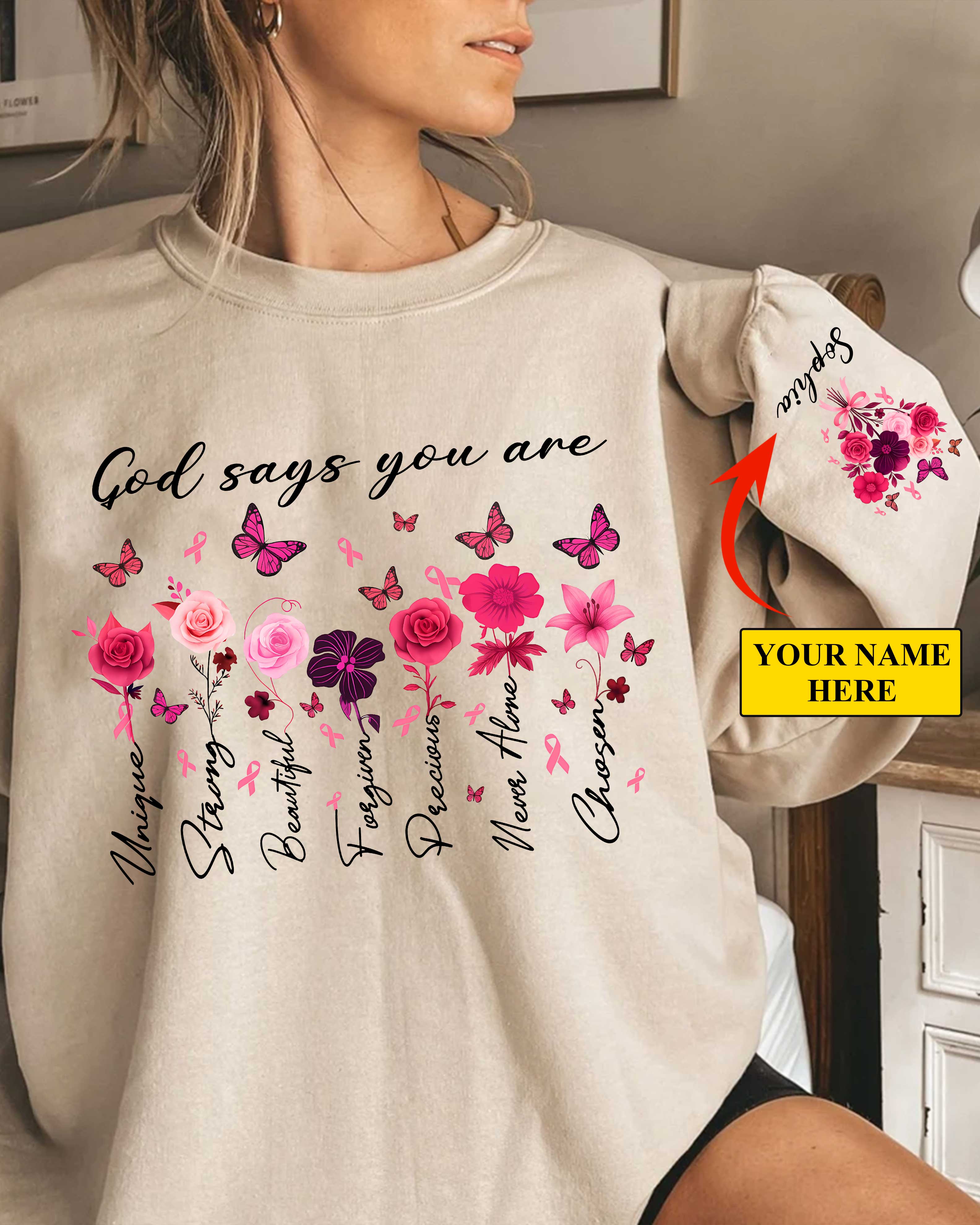 God Says You Are Unique Sweater Breast Cancer Awareness Sweater