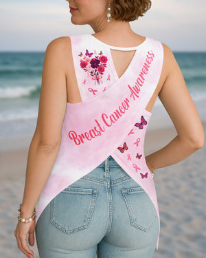 God Says You Are Unique All Over Print Crop Out Wrap Back Tank Top