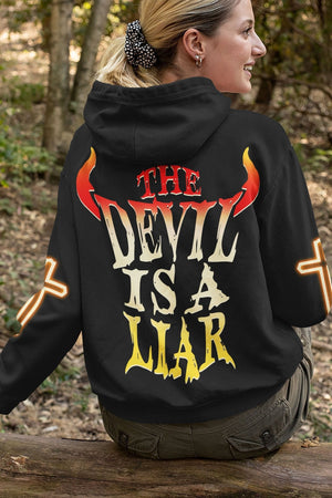 The Devil Is A Liar All Over Print Zip Hoodie