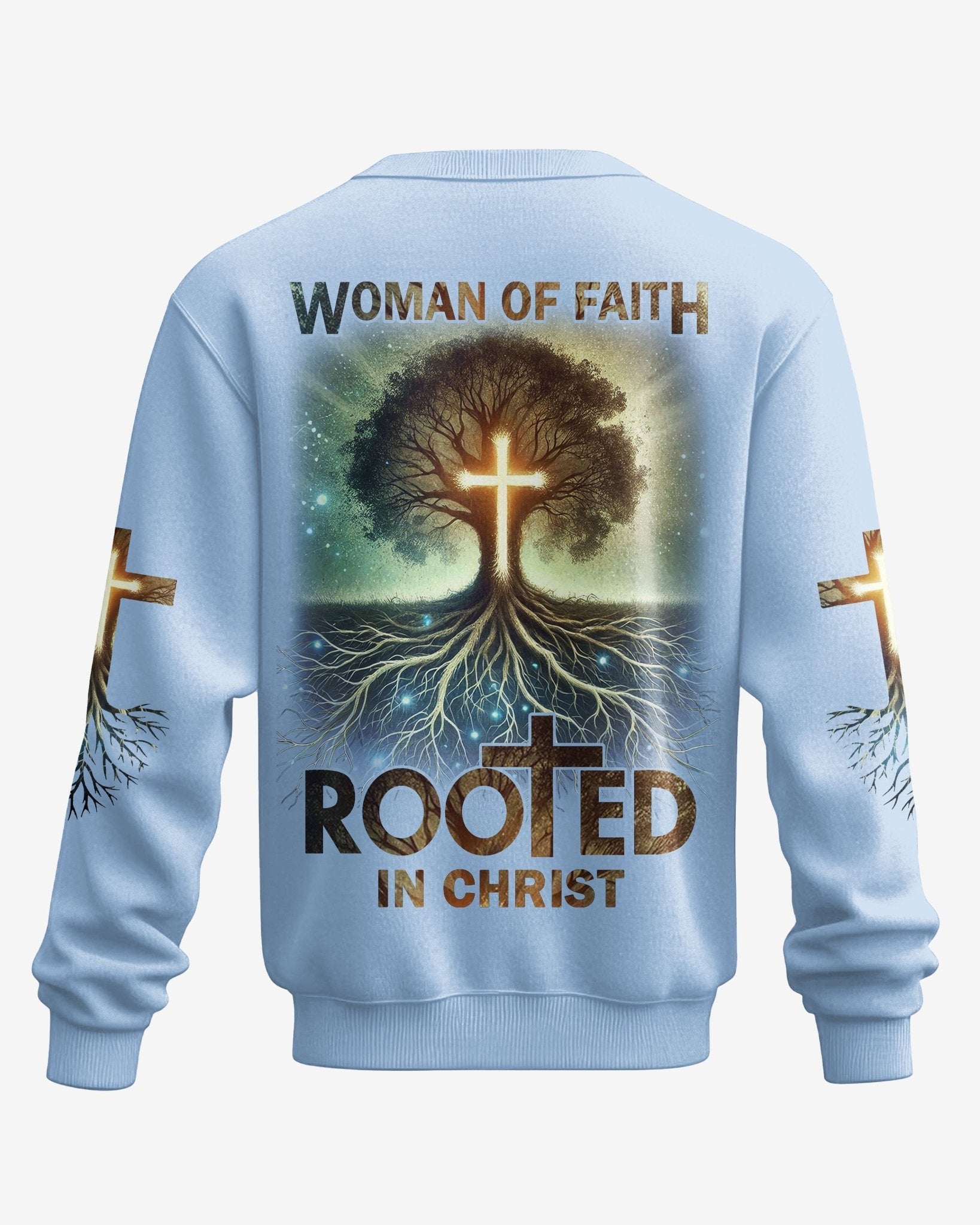 Woman Of Faith Rooted In Christ All Over Print Sweater