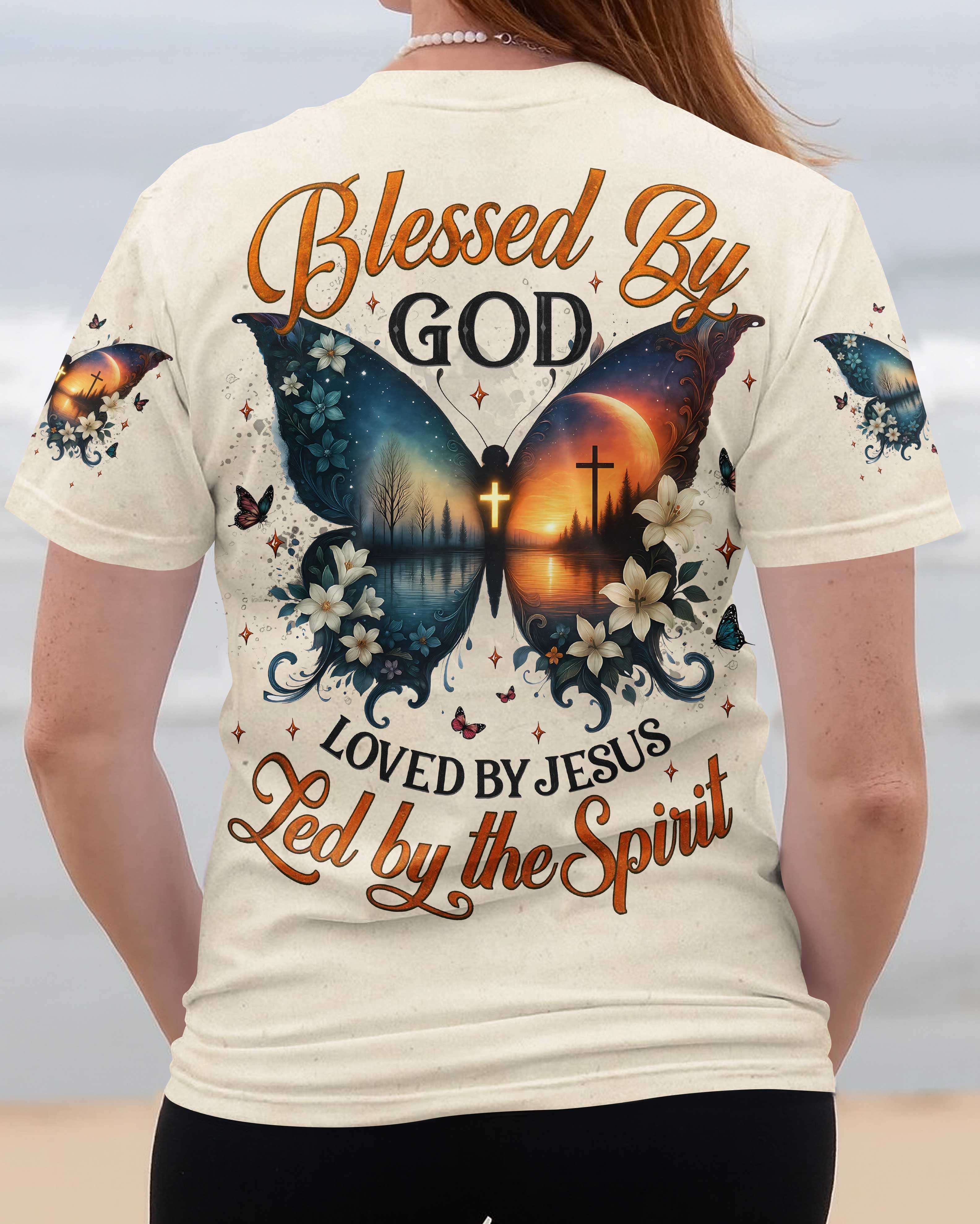 Blessed By God Loved By Jesus Led By The Spirit Shirt