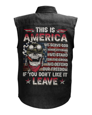 This Is America Sleevesless Denim Shirt