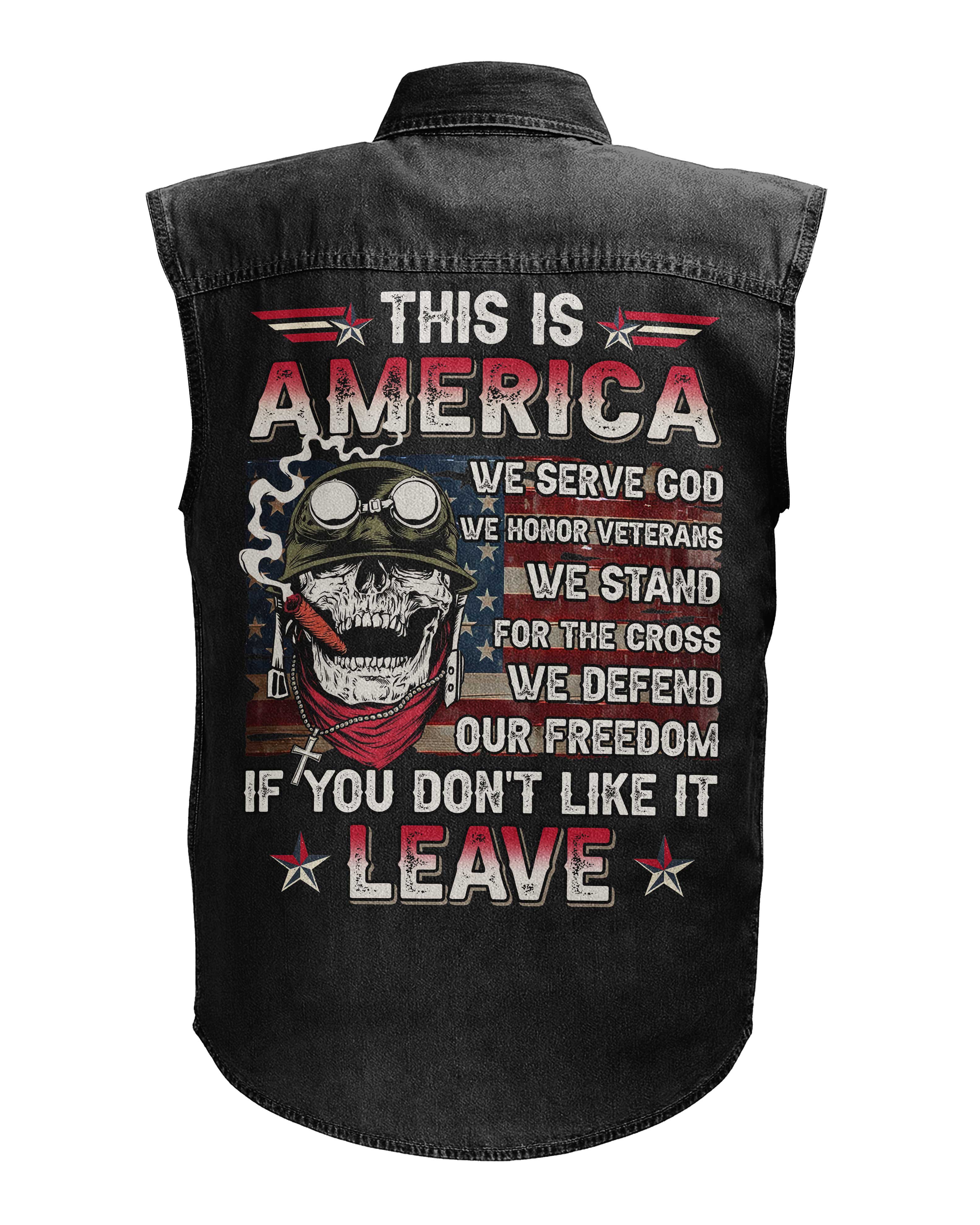 This Is America Sleevesless Denim Shirt