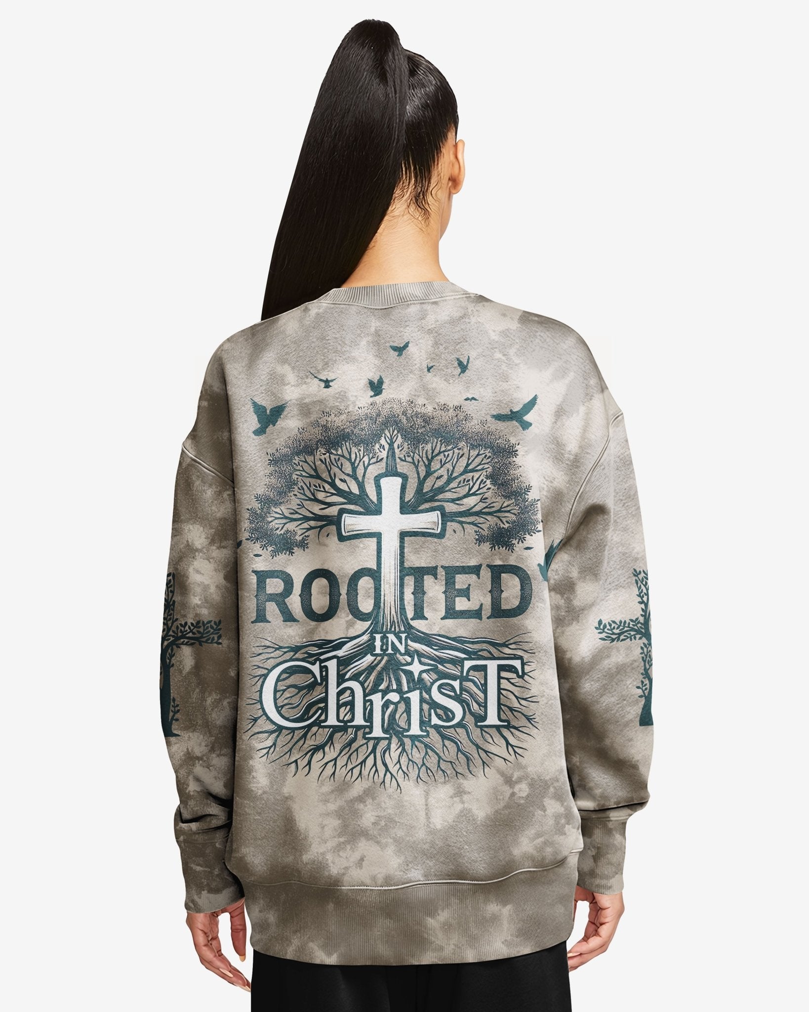 Rooted In Christ All Over Print Sweater